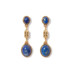 New The Met Store Ancient Gems Triple-Drop Lapis Earrings