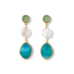 Outlet The Met Store Ancient Mixed Motifs Glass Triple-Drop Earrings