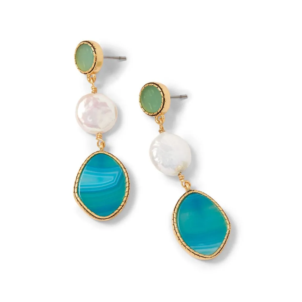 Outlet The Met Store Ancient Mixed Motifs Glass Triple-Drop Earrings