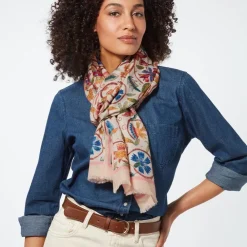 The Met Store British Flowering Vines Embroidered Oblong Scarf