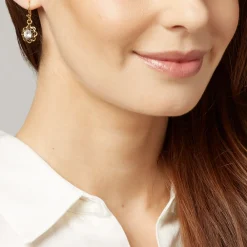 New The Met Store Crystal Rosette Drop Earrings