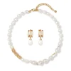 New The Met Store Cypriot Twist Pearl Necklace and Triple-Hoop Earrings Set