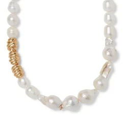 New The Met Store Cypriot Twist Pearl Necklace and Triple-Hoop Earrings Set