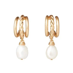 New The Met Store Cypriot Twist Pearl Necklace and Triple-Hoop Earrings Set