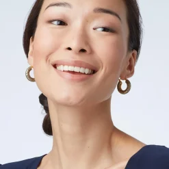 Discount The Met Store Egyptian Feather Hoop Earrings