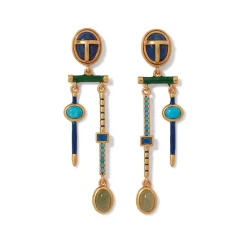 Hot The Met Store Egyptian Heart Scarab Chandelier Earrings