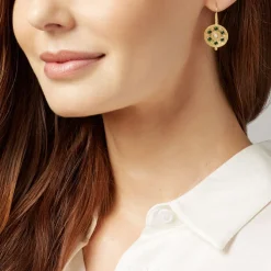 Hot The Met Store Embellished Disc Drop Earrings