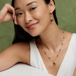 The Met Store Etruscan Lapis Double-Drop Earrings