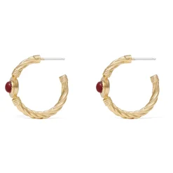 Discount The Met Store Garnet Cabochon Twisted Hoop Earrings