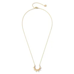 Clearance The Met Store Hammered Crescent Pearl Pendant Necklace