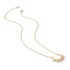 Clearance The Met Store Hammered Crescent Pearl Pendant Necklace
