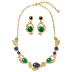 Discount The Met Store Japanese Imari Collar Necklace and Linear Drop Earrings Set