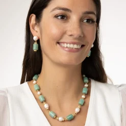 Discount The Met Store Karavas Gems Large-Bead Aventurine and Pearl Necklace