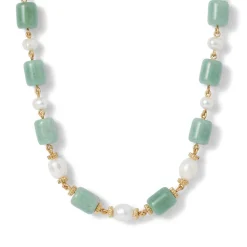 Online The Met Store Karavas Gems Large-Bead Aventurine and Pearl Necklace and Drop Earrings Set
