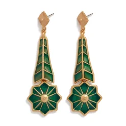 The Met Store Lotus Pagoda Plique-à-Jour Long Drop Earrings