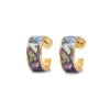 Discount The Met Store Magnolias and Irises Enamel Hoop Earrings