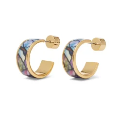 Discount The Met Store Magnolias and Irises Enamel Hoop Earrings