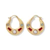 The Met Store Medieval Stone Crescent Hoop Earrings