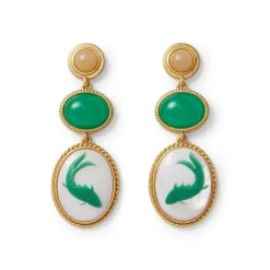 New The Met Store Qing Bottle Fish Cameo Drop Earrings