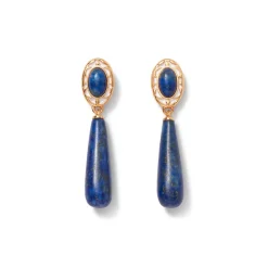 The Met Store Spanish Baldric Lapis Elongated Drop Earrings
