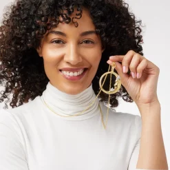 Clearance The Met Store Spanish Day and Night Magnifier Pendant Necklace and Moon Drop Earrings Set