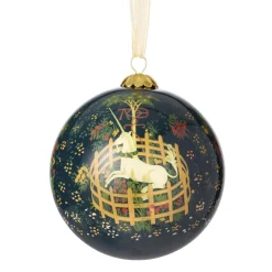 Outlet The Met Store Unicorn in a Garden Hand-Painted Glass Ornament