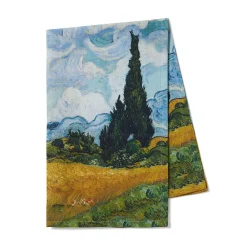 Hot The Met Store Van Gogh Wheat Field with Cypresses Tea Towel