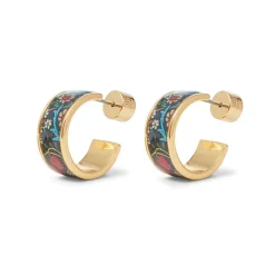 New The Met Store William Morris Blackthorn Enamel Hoop Earrings