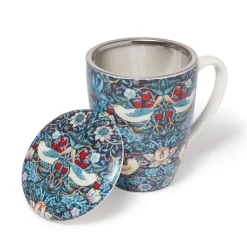 New The Met Store William Morris Strawberry Thief Covered Mug with Tea Infuser